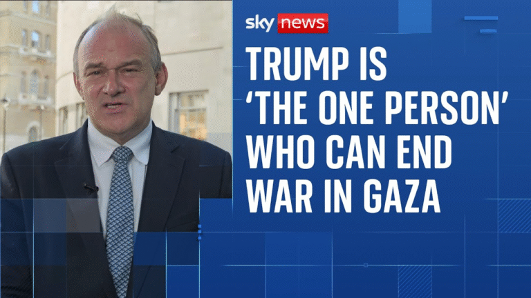 Lib Dem leader to boycott Trump banquet to stand up for Gaza